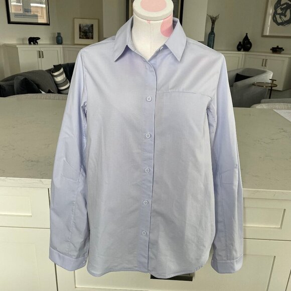Lululemon Full Day Ahead Button Down LS Relaxed Fit Shirt Serene Blue Sz 6 - Picture 1 of 12